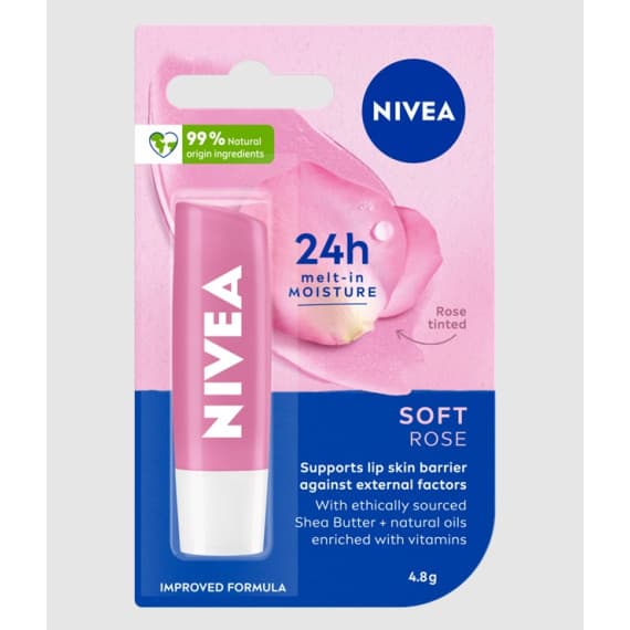 Nivea Lip Balm Soft Rose 4.8g
