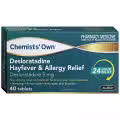 Chemists Own Desloratadine Hayfever and Allergy Relief 40 Tablets
