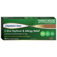 Chemists Own CZine Hayfever and Allergy Relief 30 Tablets 10mg 