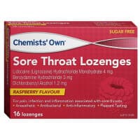 Chemists Own Sore Throat Lozenges Raspberry