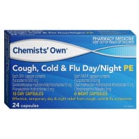 Chemists Own Cough Cold and Flu Day and Night PE 24 Capsules