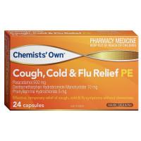 Chemists Own Cough Cold and Flu Relief PE 24 Capsules