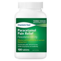 Chemists Own Paracetamol Pain Relief 100 Tablets 1 Bottle S3