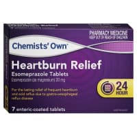 Chemists Own Heartburn Relief Esomeprazole 20mg 7 Tablets
