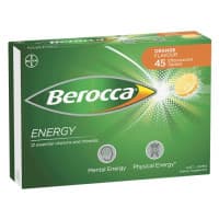 Berocca Energy Vitamin B and C Orange Flavour Effervescent Tablets 45 Tablets