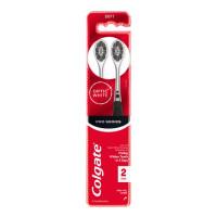 Colgate Optic White Pro Series Manual Toothbrush with Charcoal Spiral Bristles 2 Pack