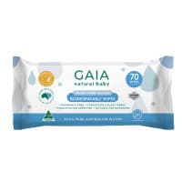 GAIA Natural Baby 99.5 Percent Pure Water Bio Wipes 70pk