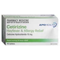 APOHEALTH Cetirizine Hayfever And Allergy Relief 70 Tablets