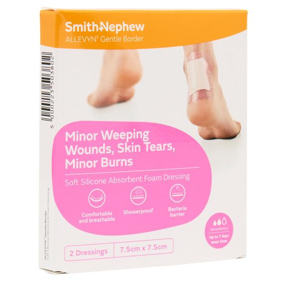 Allevyn Gentle Border 7.5cm x 7.5cm 2-Pack - Buy Online at Chempro Online