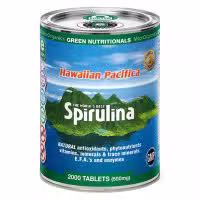 Green Nutritionals Hawaiian Pacifica Spirulina 2000 Tablets eCan