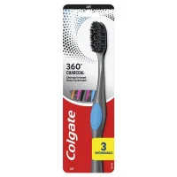 Colgate Toothbrush 360 Charcoal Anti Bacterial 3 Pack