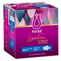 Poise Livefree Incontinence Pads Regular Wings 14 Count