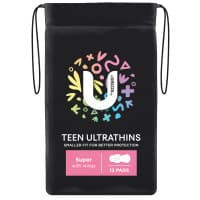 U by Kotex Ultra Thin Teen Super Wing 12 Pack