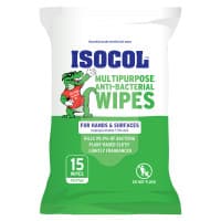 Isocol Multipurpose Anti Bacterial Wipes 15 Pack