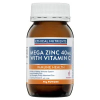 Ethical Nutrients Mega Zinc 40mg With Vitamin C Raspberry 95g