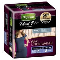 Depend Underwear Super Female Large 8 Pack