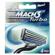 Gillette Mach3 Turbo Refill Blades 4 Pack