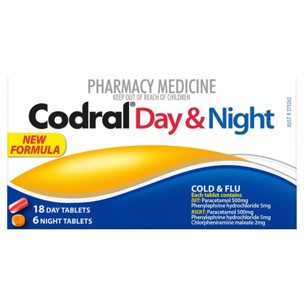 Buy Codral PE Cold and Flu Day and Night 24 Tablets Online
