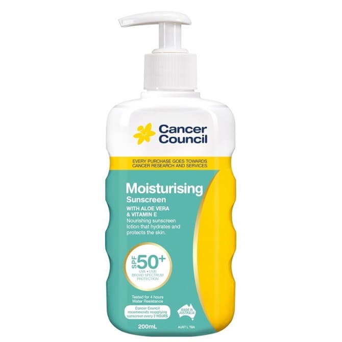 Buy Cancer Council Moisturising Sunscreen SPF 50+ Pump 200ml Online