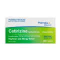 Pharmacy Choice Cetirizine Hayfever and Allergy Relief 100 Tablets