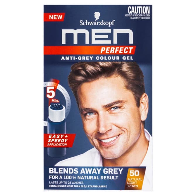 Buy Schwarzkopf Men Perfect AntiGrey Colour Gel 50 Natural Light Brown
