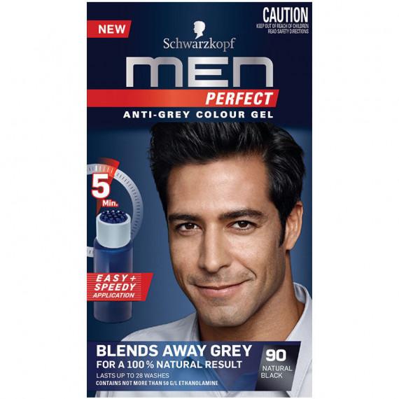 Buy Schwarzkopf Men Perfect AntiGrey Colour Gel 90 Natural Black