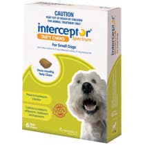 Interceptor Spectrum Green For Small Dogs Tasty Chews Pack 6