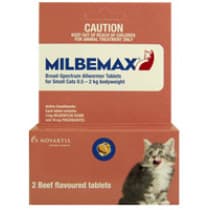Milbemax Broad Spectrum Allwormer For Small Cats 0.5-2kg 2 Tablets