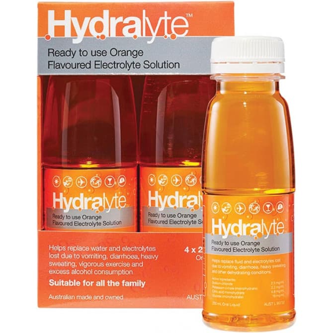 Buy Hydralyte Electrolyte Solution Orange 4 x 250ml Online Chempro