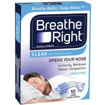 Breathe Right Clear Nasal Strips Large 10 pack