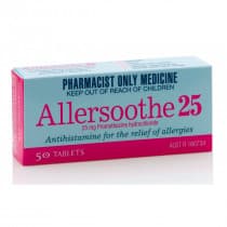 Allersoothe 25mg 50 Tablets (S3) 