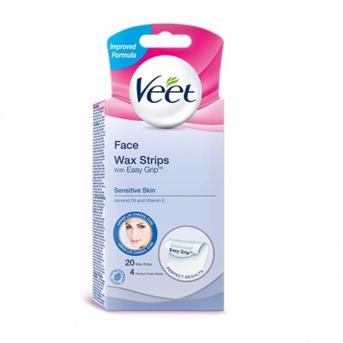 Buy Veet Facial EasyGrip Wax Strips Wax Strips Sensitive Skin 20 Strips  Online | Chempro Chemists