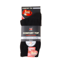 Sox & Lox Everyday Diabetic Friendly (Fine Cushioned) Socks Black (Size 2 - 8)