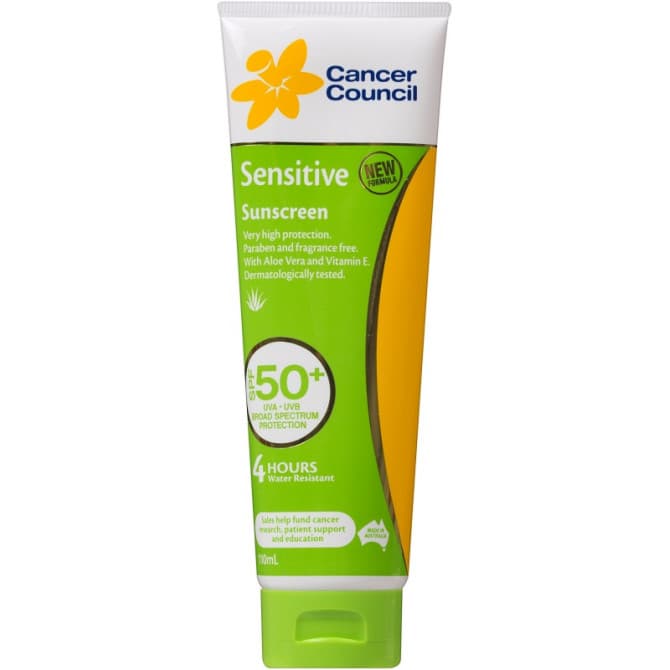 Buy Cancer Council Sensitive Sunscreen SPF50+ Tube 110ml Online Chempro Chemists
