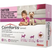 Comfortis Chewable Tablets Pink For Cats & Dogs 6 Pack