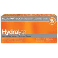 Hydralyte Effervescent Electrolyte Orange 40 Tablets