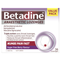 Betadine Anaesthetic Lozenges Berry 36 Pack
