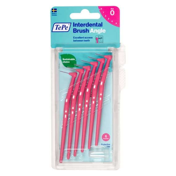 TePe Interdental Brush Pink 0.4mm Size 0 6 Pack for gentle gum care at Chempro Online
