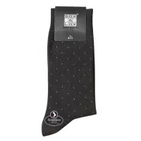 Sox and Lox Mens Business Socks with Seamless Toe Black Dots Size 6 to 11