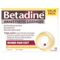 Betadine Anaesthetic Honey and Lemon 36 Lozenges