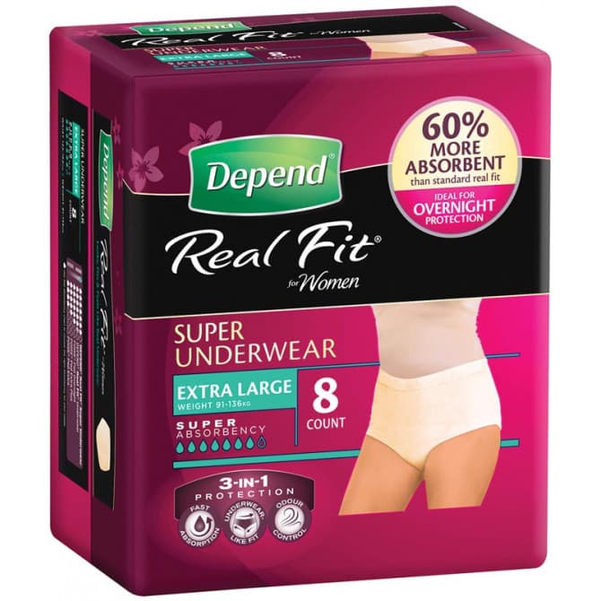 Buy Depend Realfit Underwear For Women Super Extra Large 8 Pack Online ...