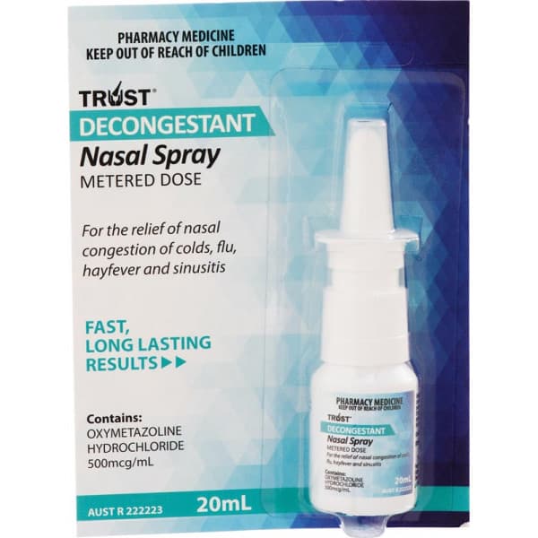 Buy Trust Decongestant Nasal Spray 20ml Online Chempro Chemists