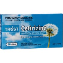 Trust Cetirizine 10mg 10 Tablets