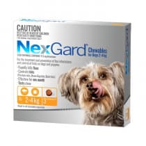 Nexgard Chewables for Very Small Dogs 2 - 4kg Orange 3 Pack