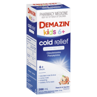 Demazin Kids 6 Plus Cold Relief Colour Free Syrup 200ml