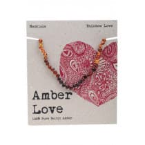 Amber Love Children's Necklace Baltic Amber Rainbow Love 33cm