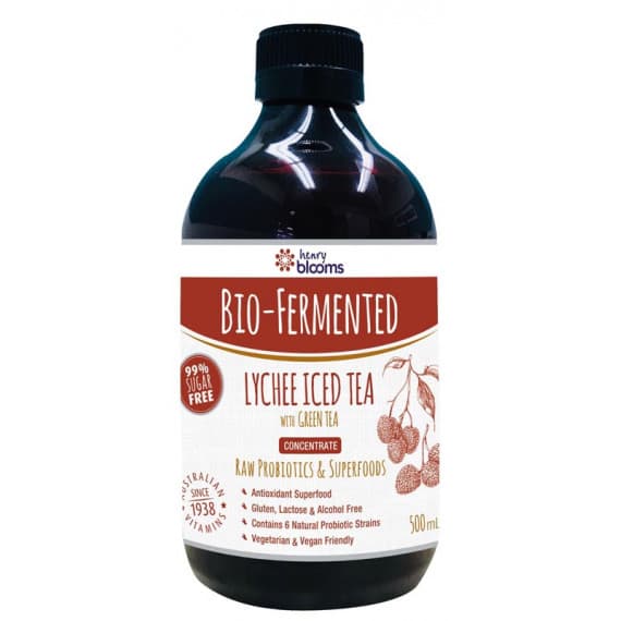Buy Henry Blooms BioFermented Lychee Iced Tea With Green Tea 500ml