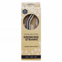 Ever Eco Straws (Bent) 2 Pack + Cleaning Brush