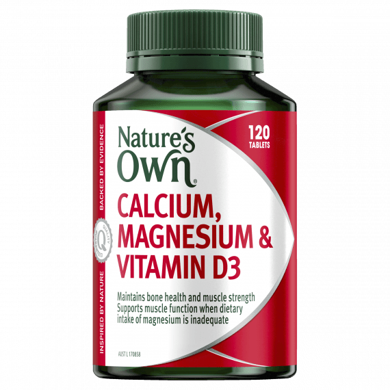 Buy Natures Own Calcium, Magnesium & Vitamin D3 120 Tablets Online