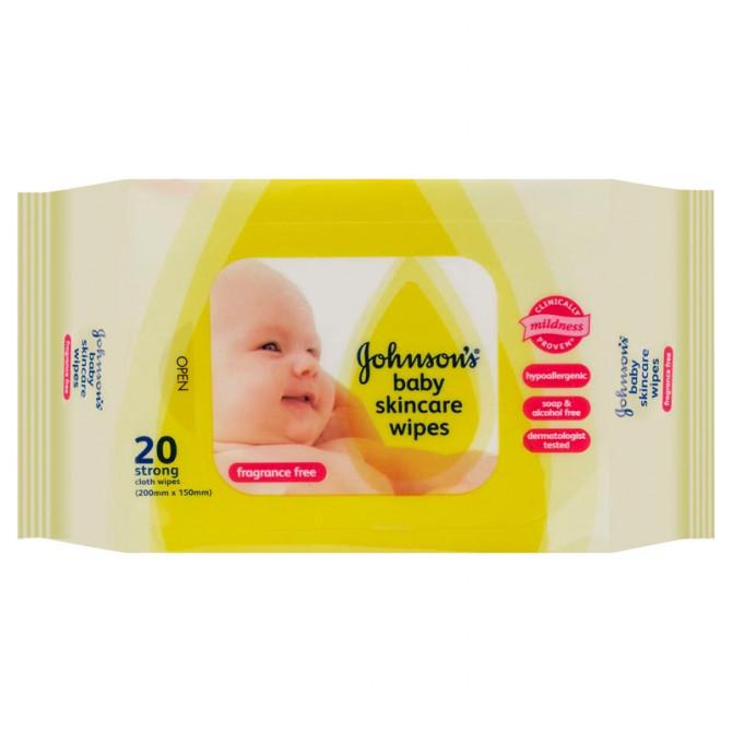 Buy Johnsons Baby Skincare Wipes Fragrance Free 20 Pack Online
